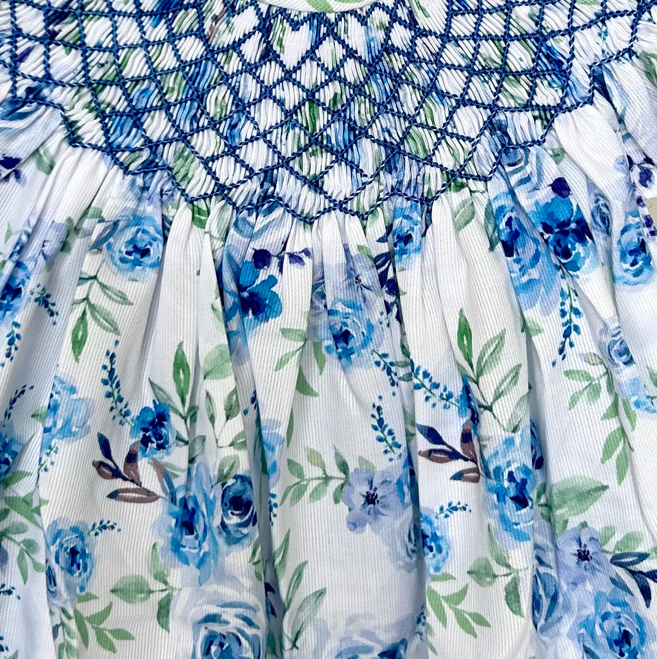 Royal Floral and Trellis Smocked