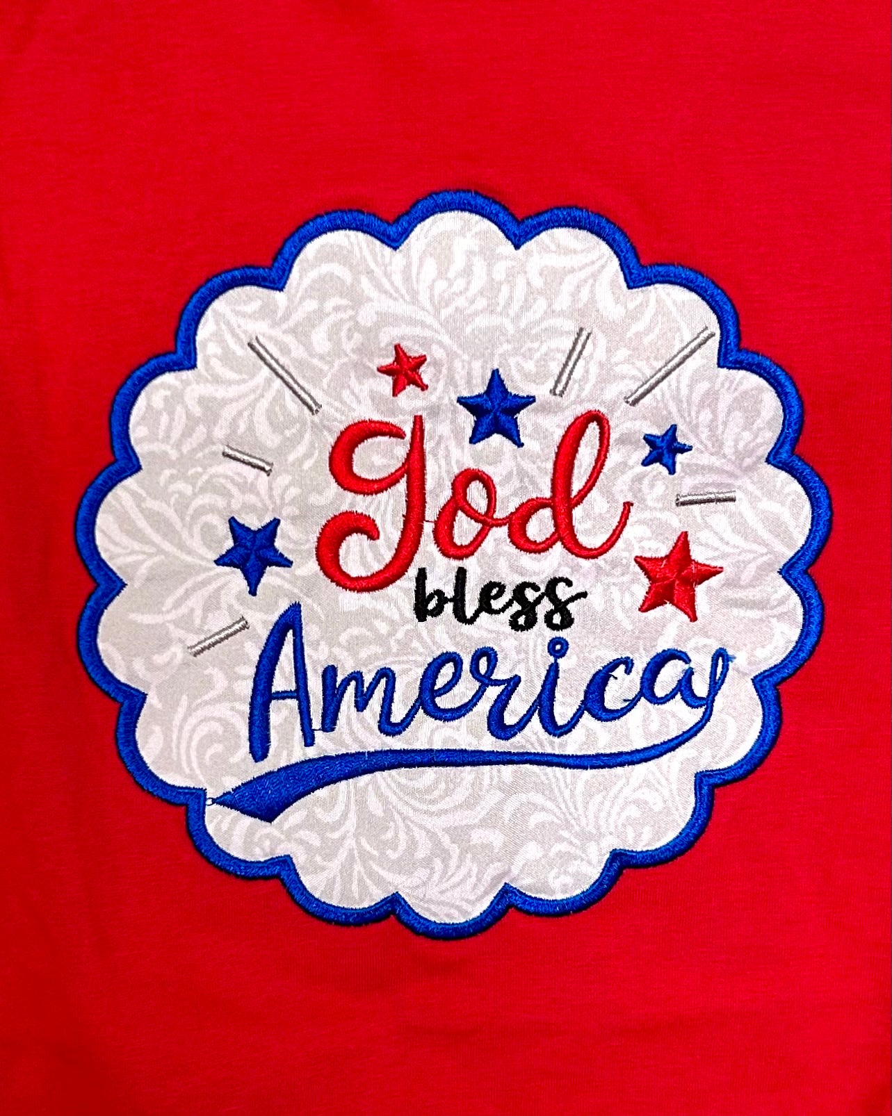 Red and Royal Stars God Bless America