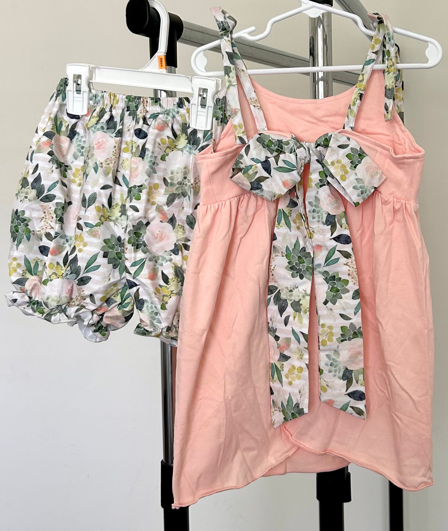 Peach with Green Floral