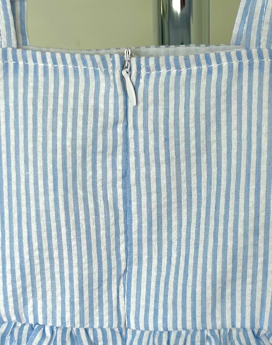 Blue Seersucker and Cherries