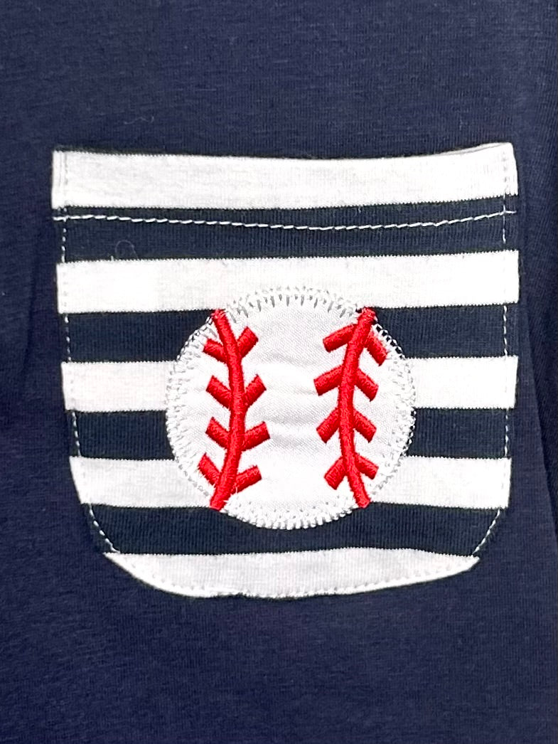 Navy and Stripes Baseball Pocket