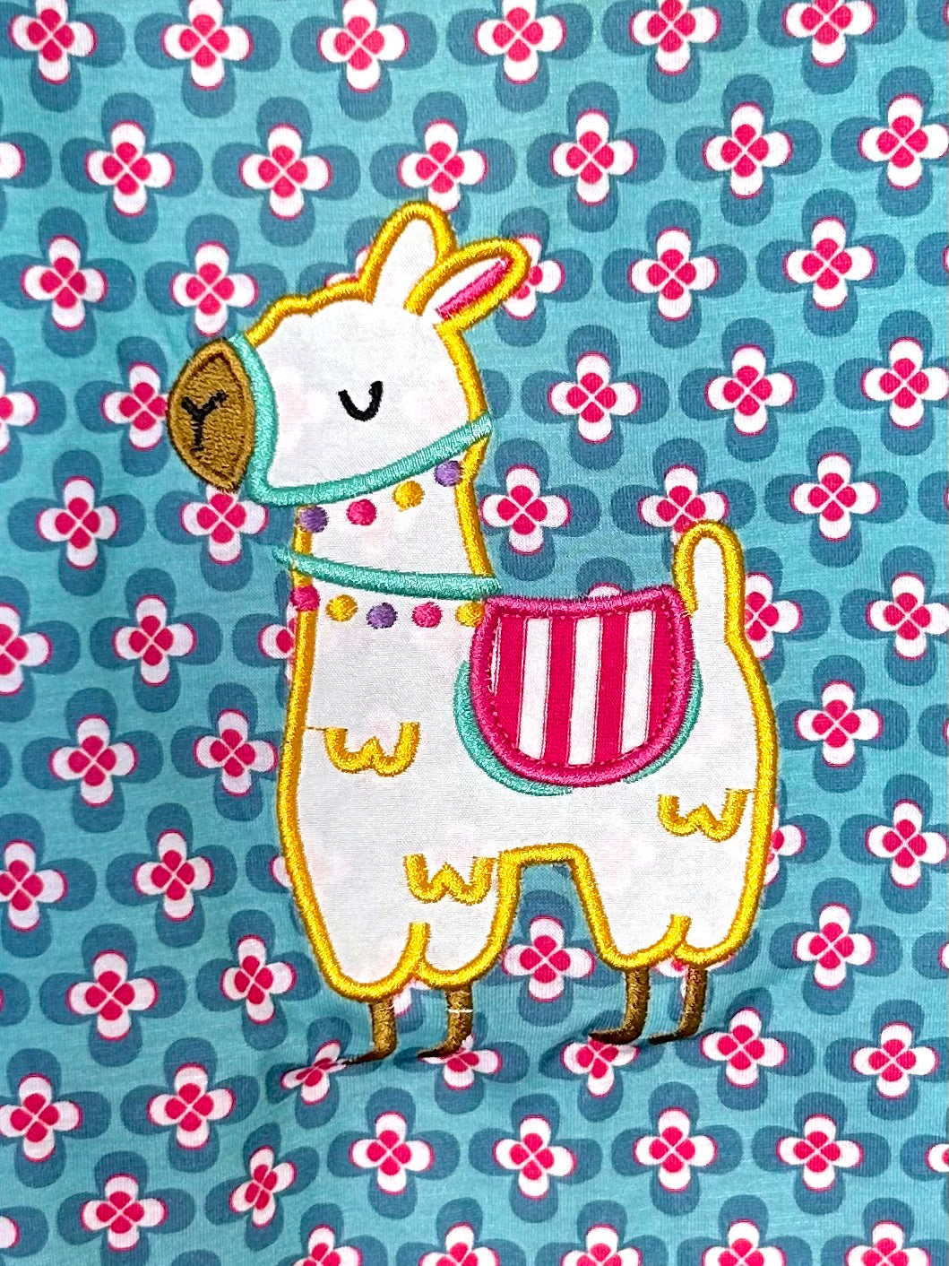 Teal and Pink Geo LLama