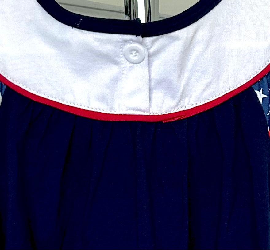 Navy with Red and Blue Watercolor Dots and Flag Trio
