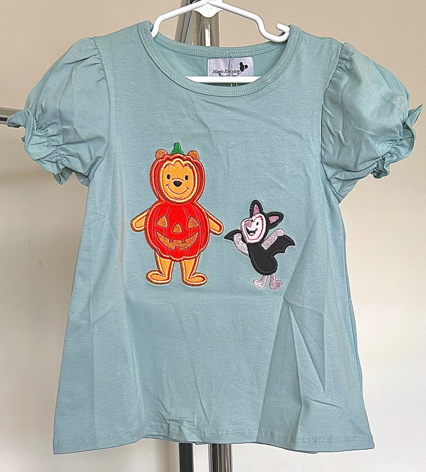 Grey-Green Pig and Pooh Pumpkin and Bat