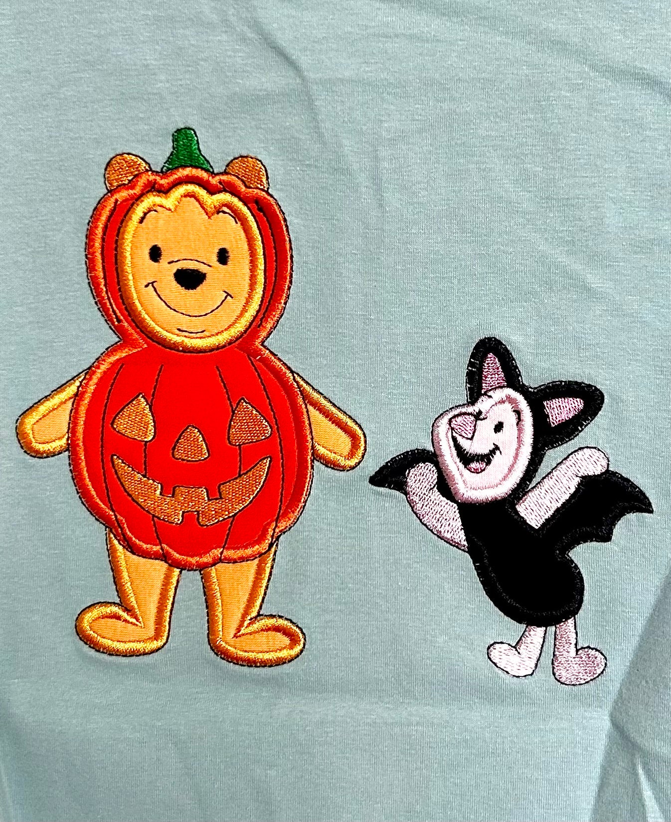 Grey-Green Pig and Pooh Pumpkin and Bat