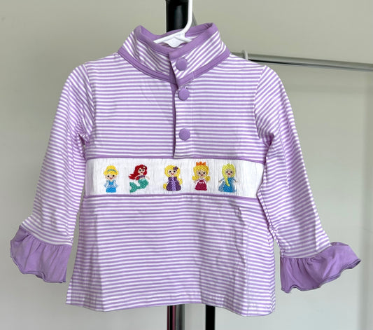 Purple Striped Smocked Princesses