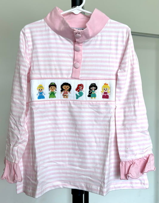 Pink Striped Smocked Princesses