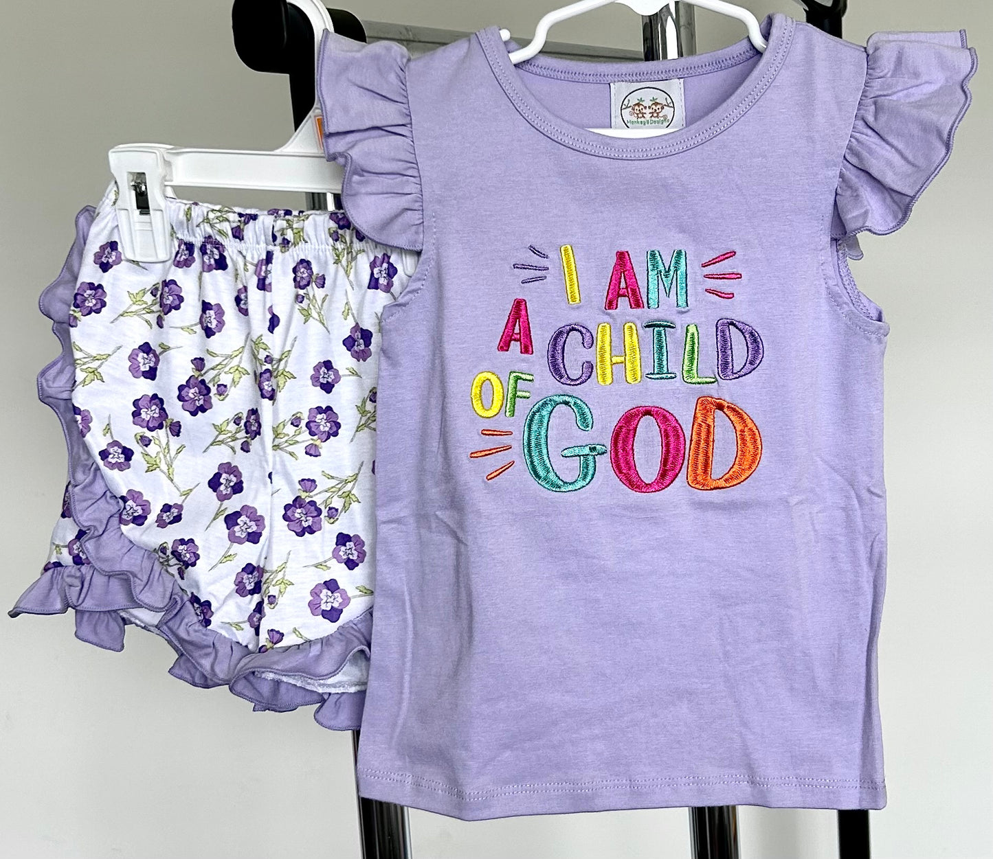 Purple and Floral I Am A Child Of God