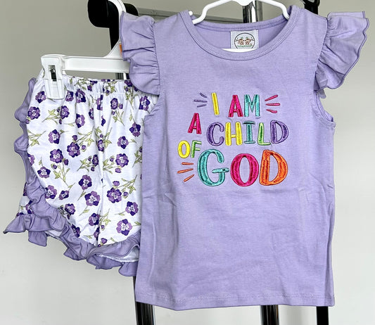 Purple and Floral I Am A Child Of God