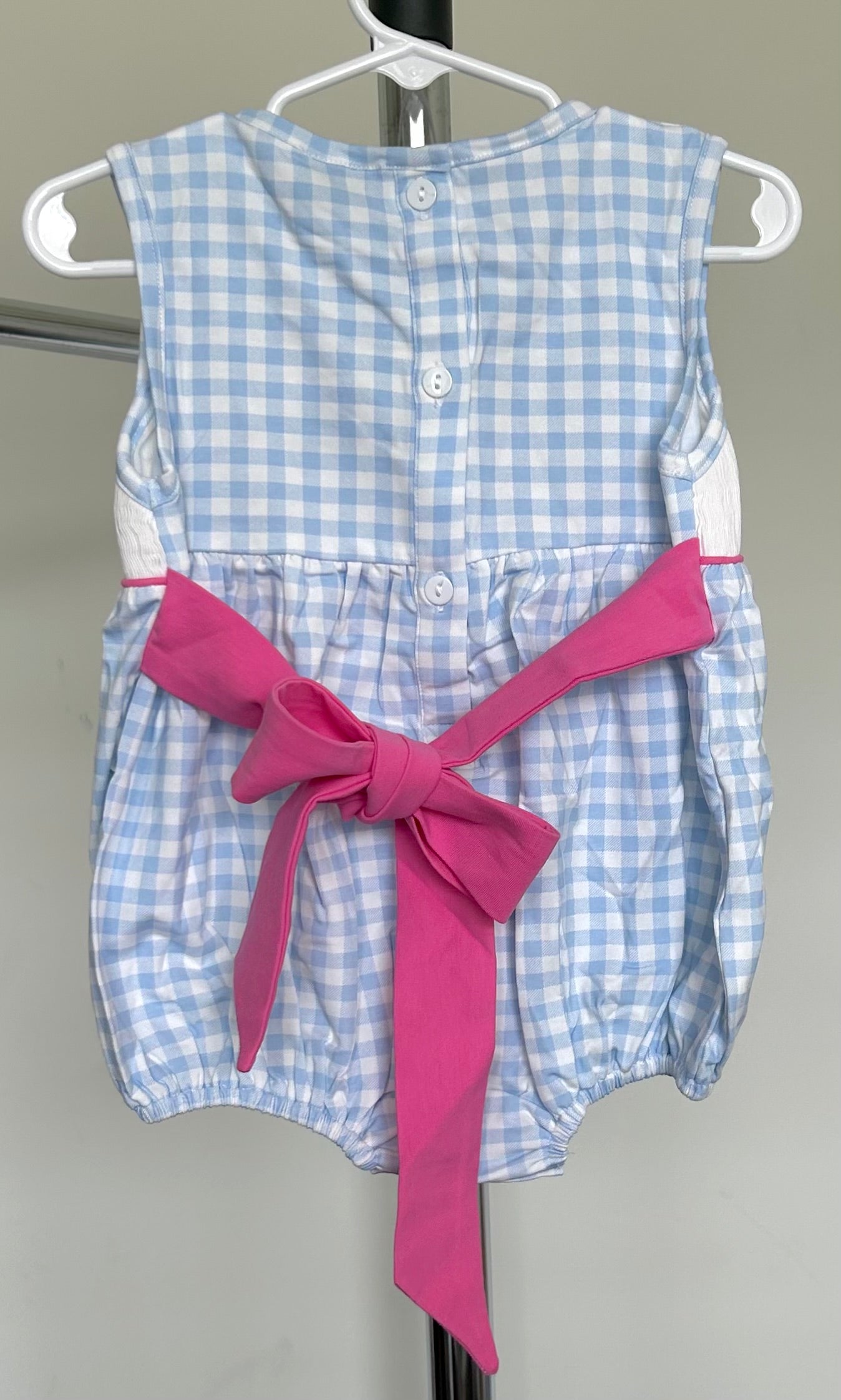 Watermelon, Wagon, Pup Smocked Gingham