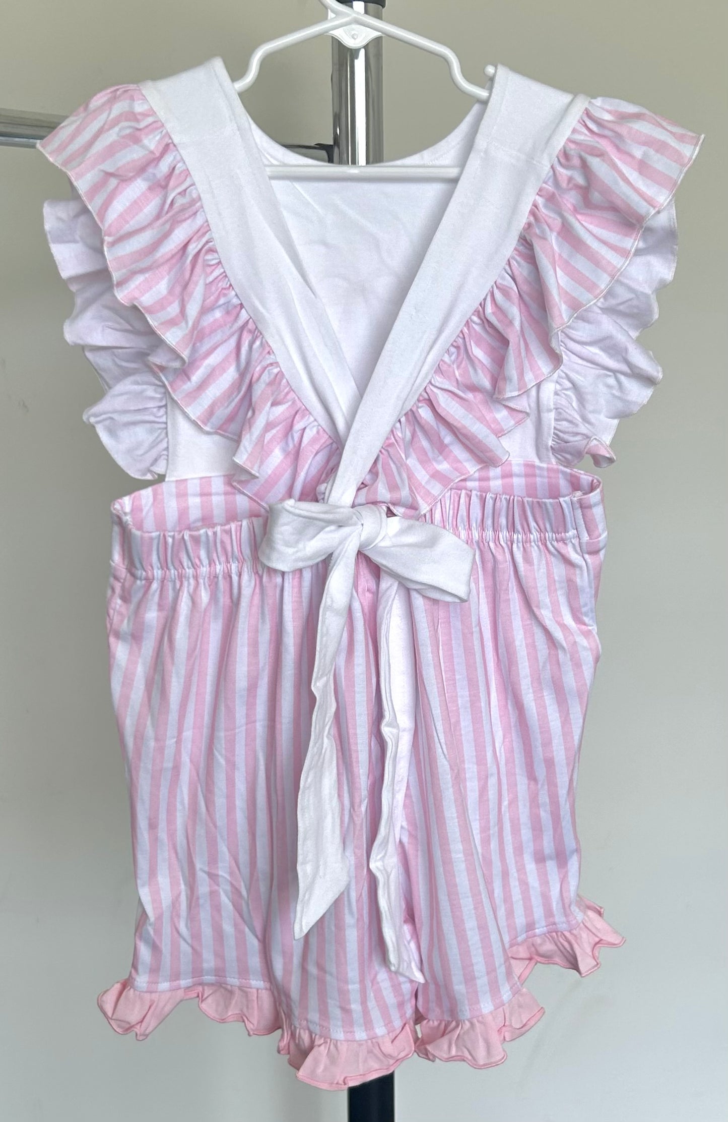 Pink Stripes and Bow Trio Bib