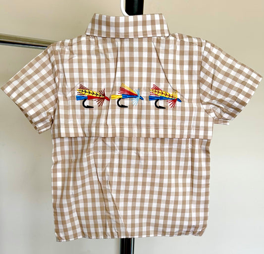 Khaki Gingham Fishing Lure Trio