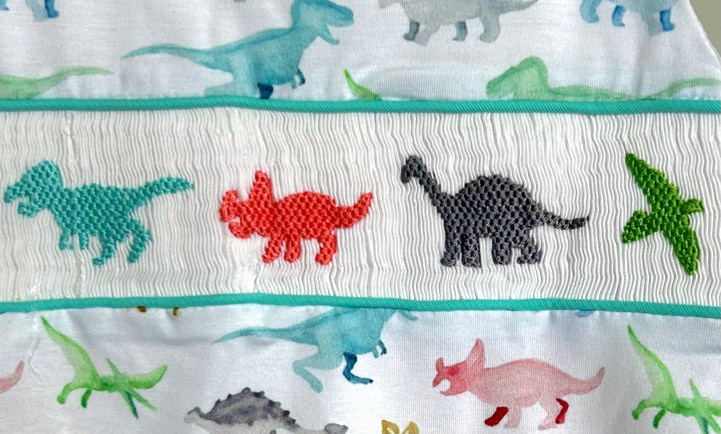 Watercolor Dino Quartet Smocked