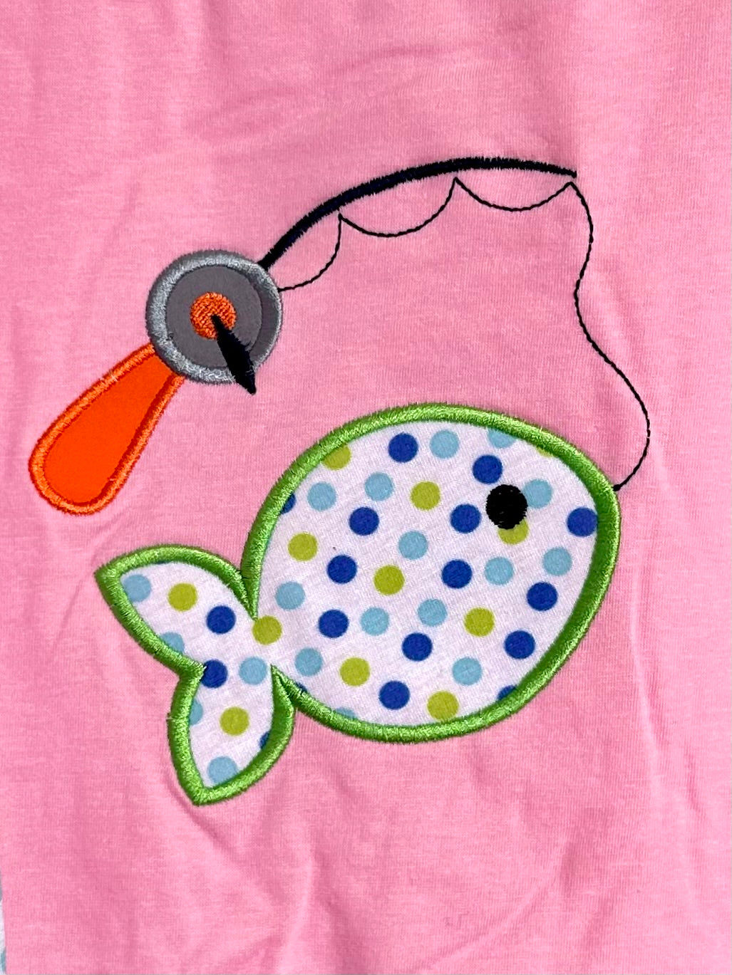 Pink and Polka Dots Catching Fish