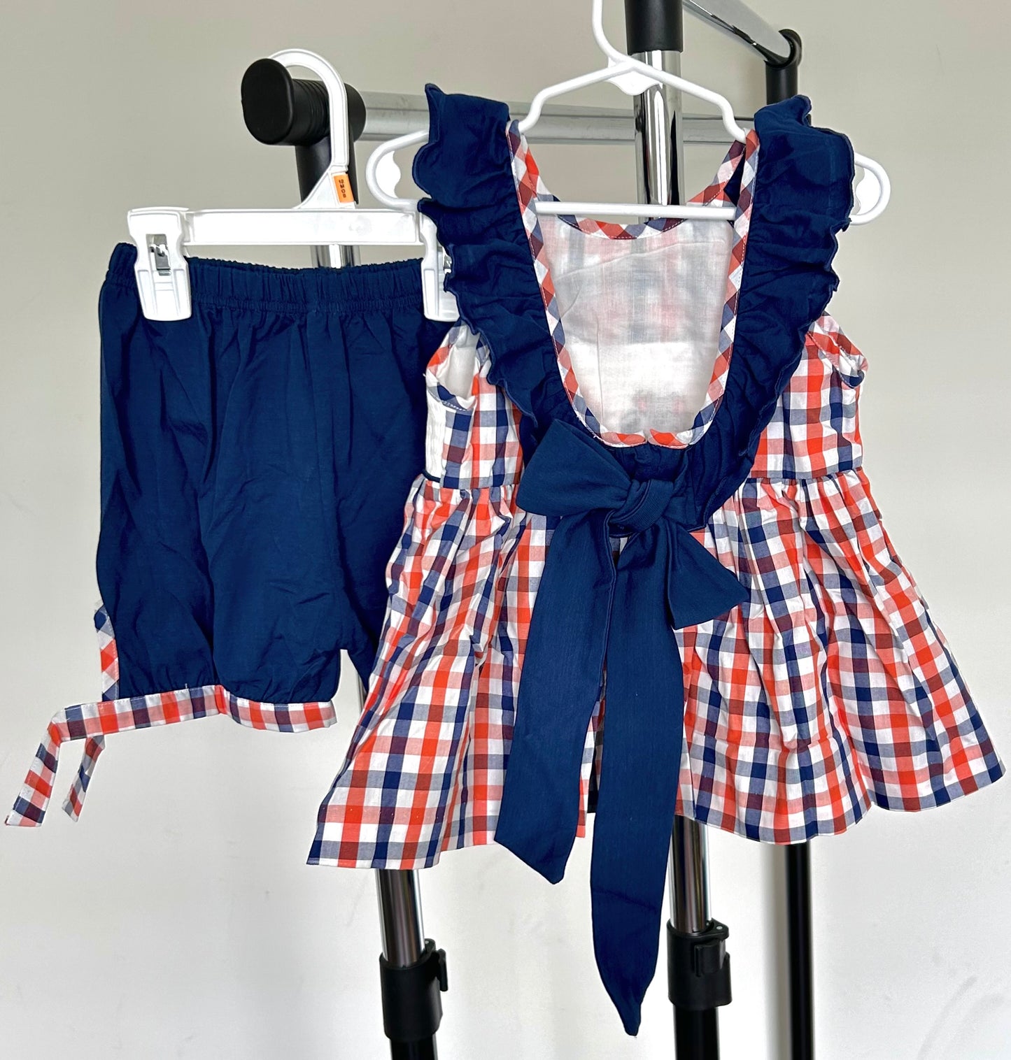 Navy and Orange Plaid Toomer’s Corner Smocked
