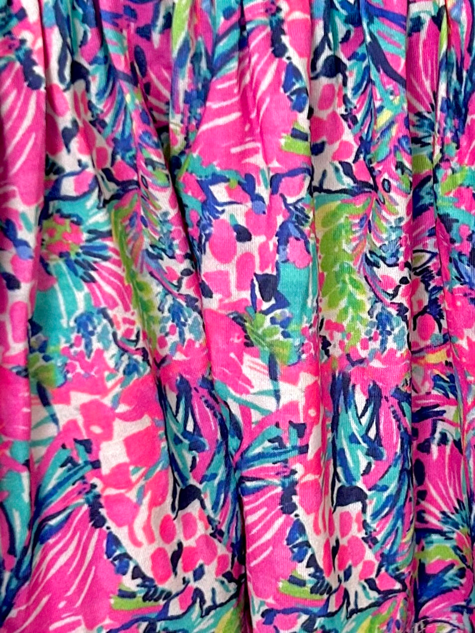 Aqua and Pink Inspired Floral and Animal Abstract