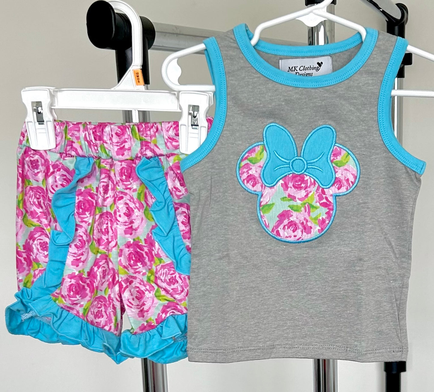 Aqua, Pink, Grey Inspired Floral Mrs. Mouse Profile