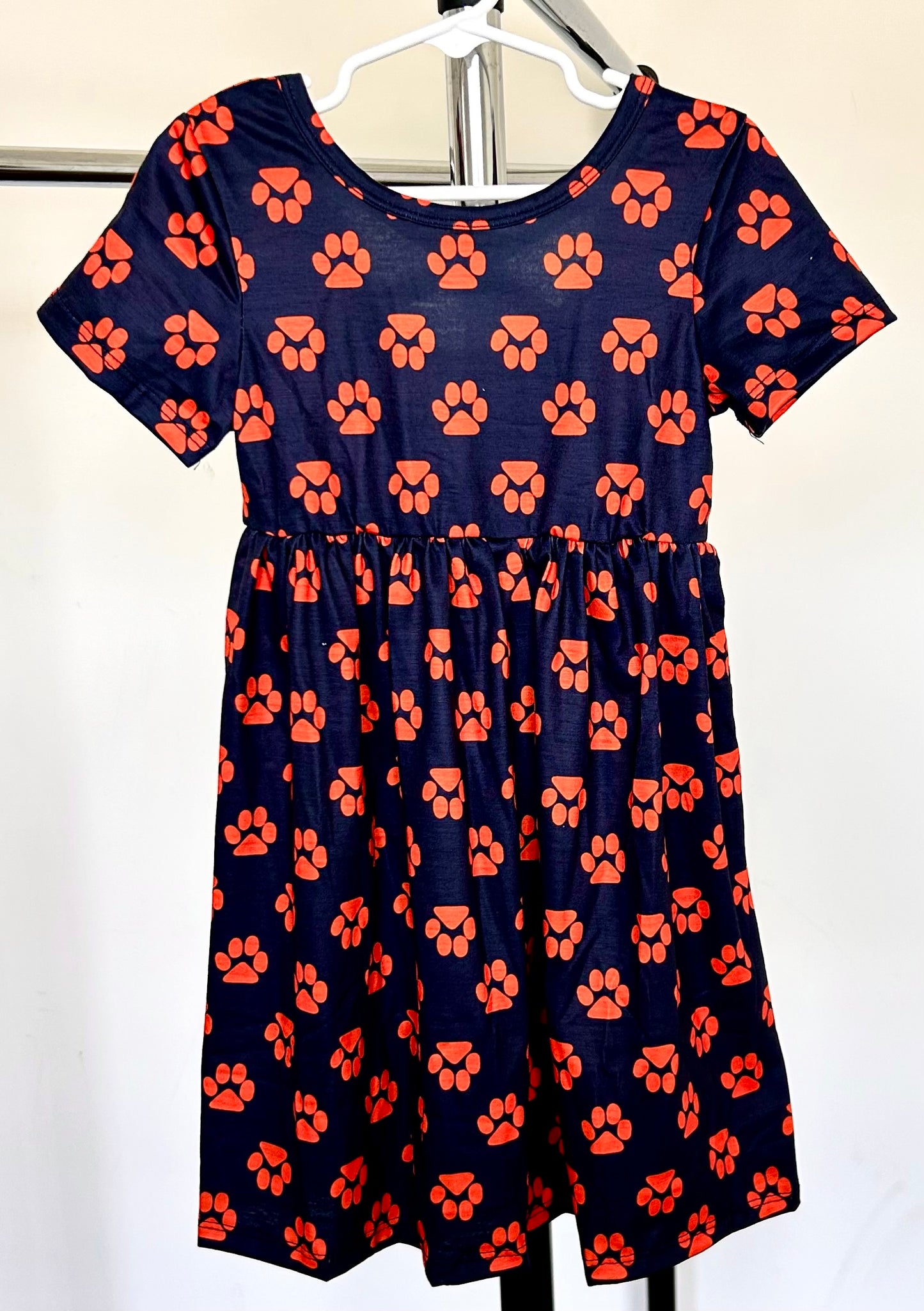 Navy and Orange Paw Print