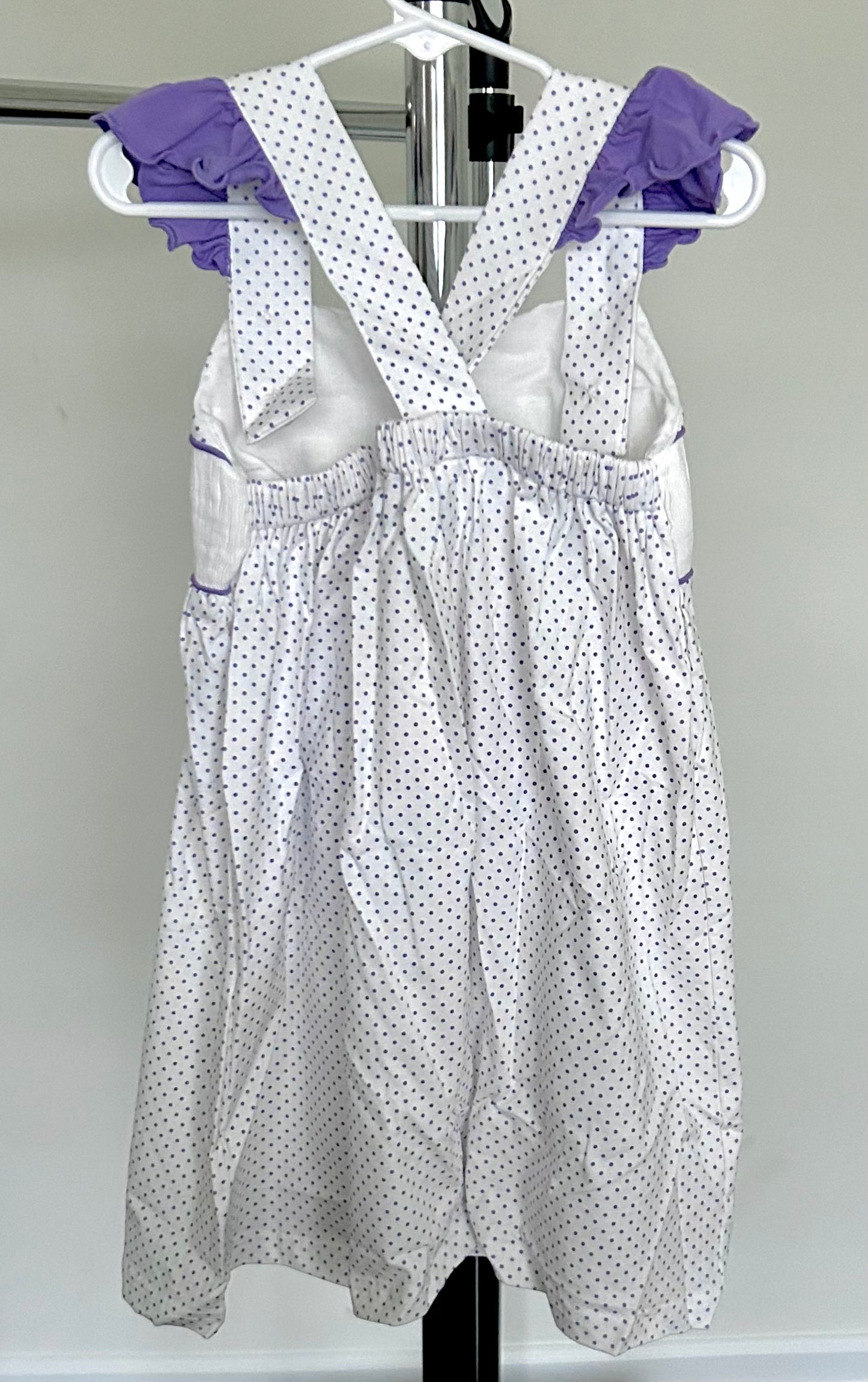 Purple and Bitty Dots Smocked Unicorn Trio