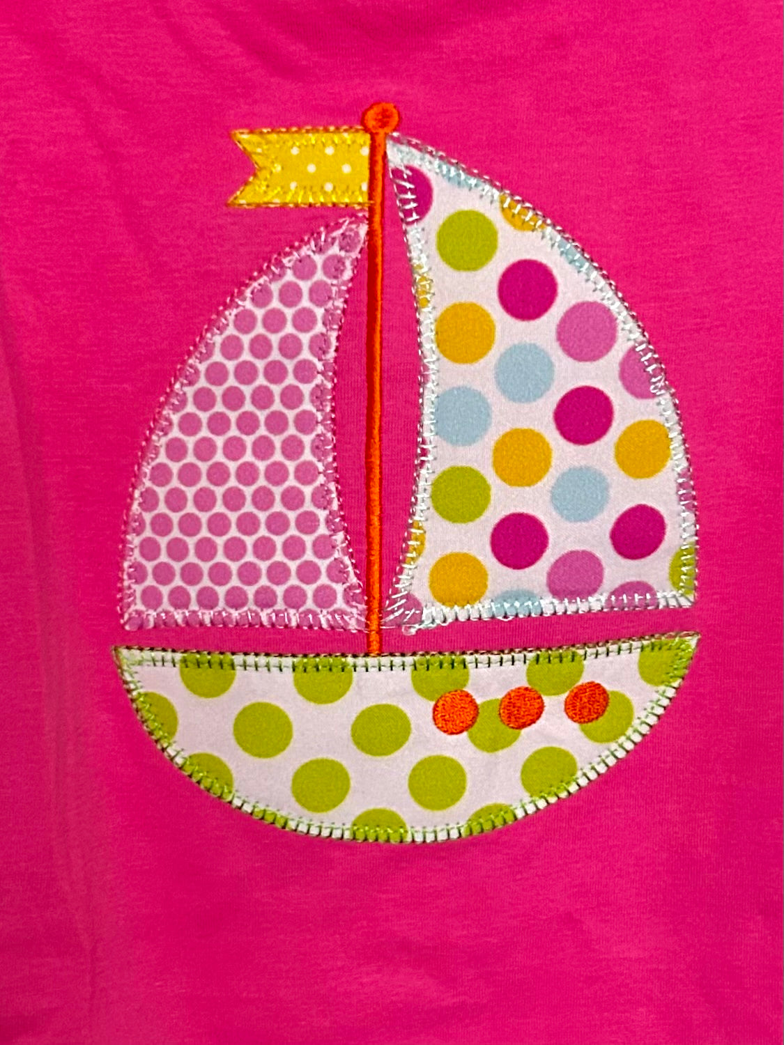 Hot Pink and Polka Dots Sailboat