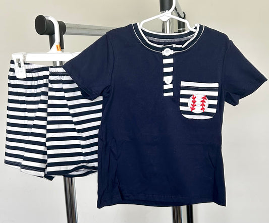 Navy and Stripes Baseball Pocket