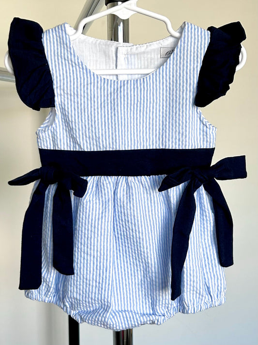 Light Blue Seersucker and Navy