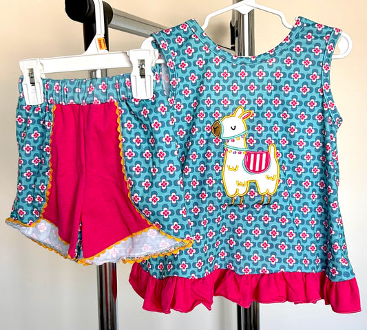 Teal and Pink Geo LLama