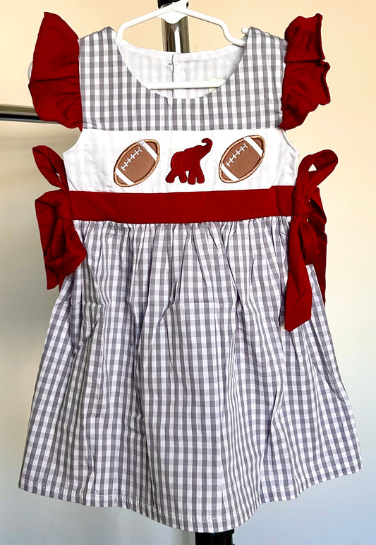 Grey Micro Gingham Football and Elephant Trio