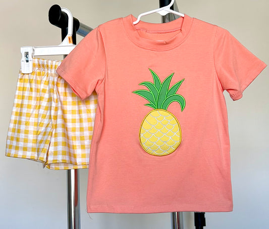 Melon Orange and Yellow Gingham Pineapple