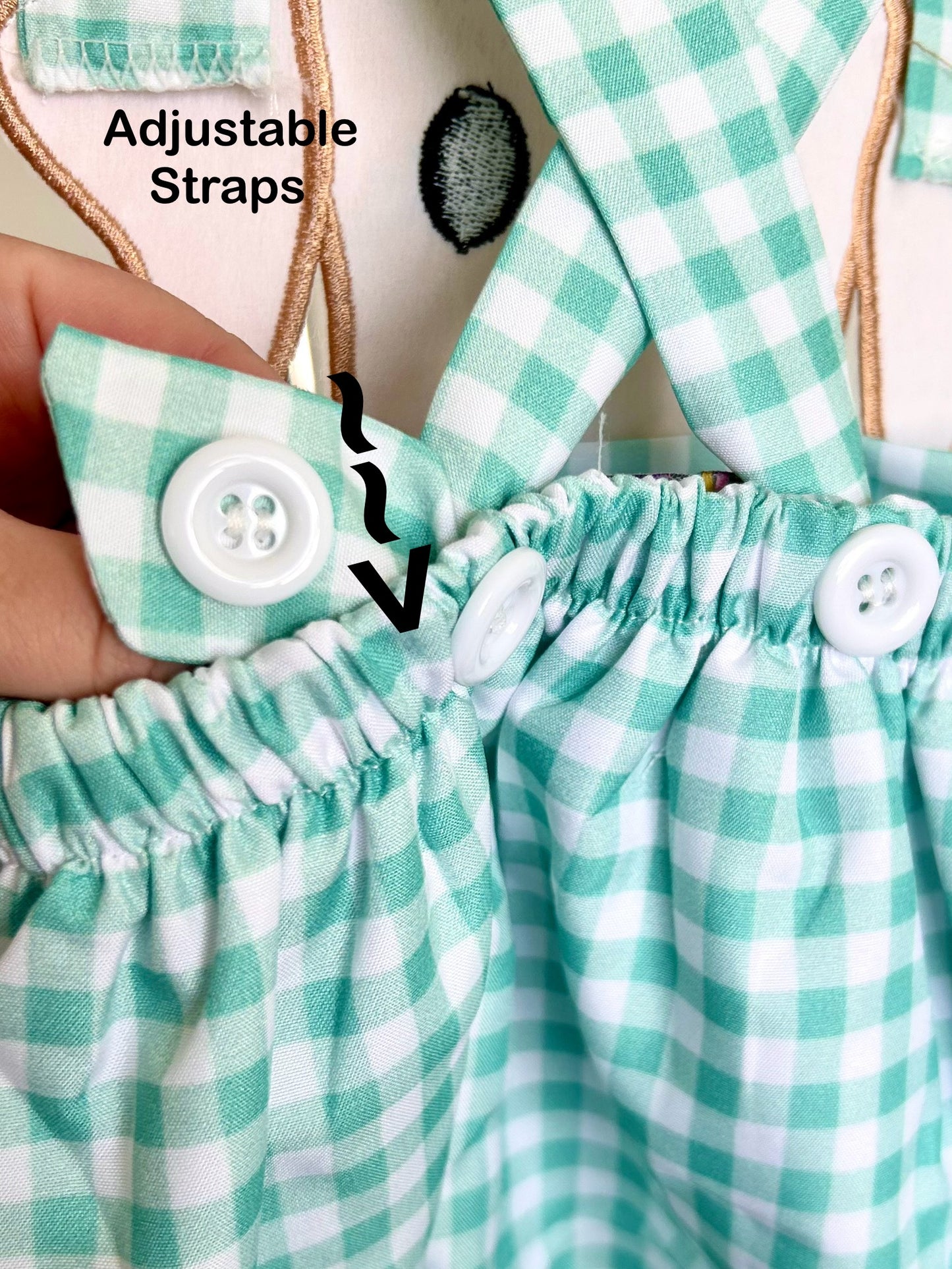 Mint Gingham Puppy Dog Cut Out