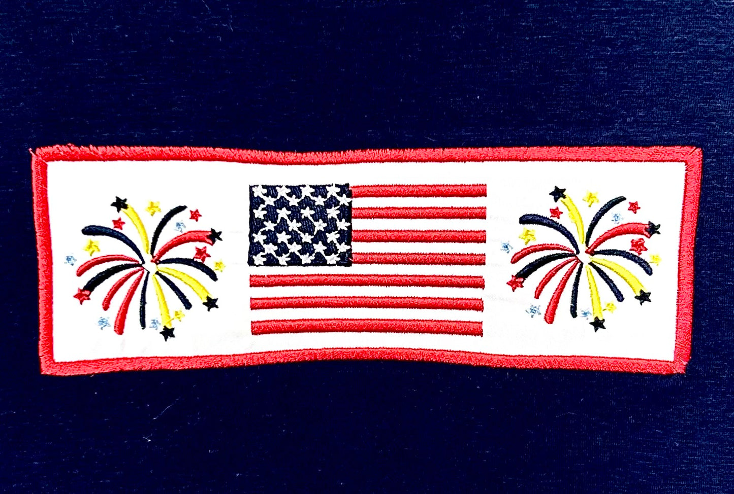 Red Stripes and Navy Fireworks and Flag Trio