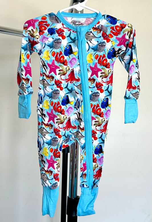 Blue Forgetful Fish and Friends Bamboo Loungewear